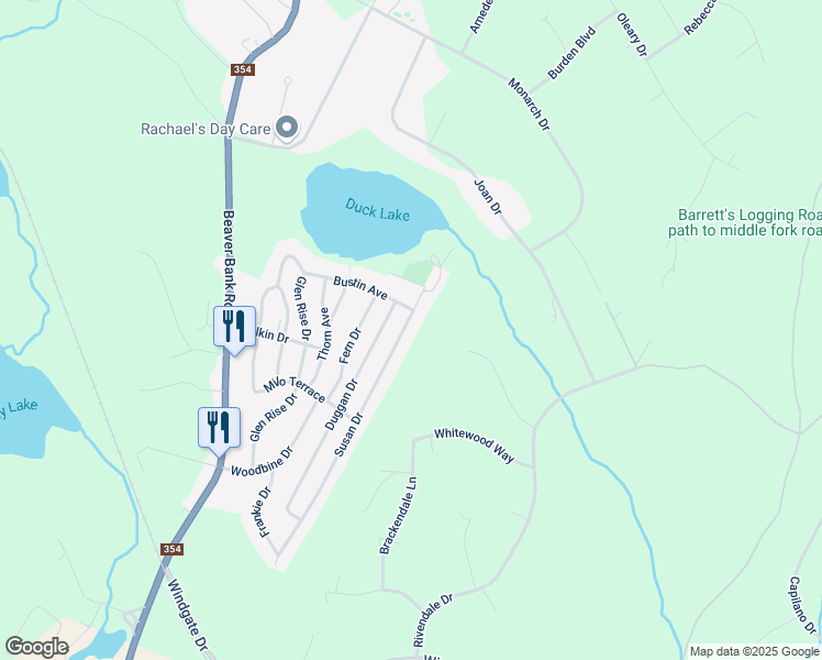 map of restaurants, bars, coffee shops, grocery stores, and more near 1108 Susan Drive in Beaver Bank