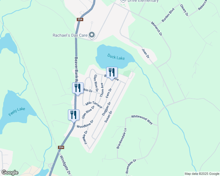 map of restaurants, bars, coffee shops, grocery stores, and more near 715 Fern Drive in Beaver Bank