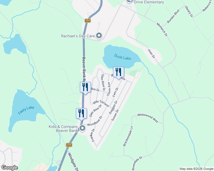 map of restaurants, bars, coffee shops, grocery stores, and more near 525 Thorn Avenue in Beaver Bank