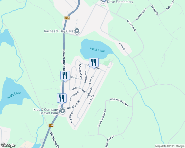map of restaurants, bars, coffee shops, grocery stores, and more near 815 Beaver Bank Road in Beaver Bank