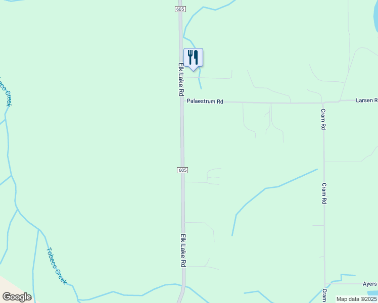 map of restaurants, bars, coffee shops, grocery stores, and more near 8150 Elk Lake Road in Williamsburg