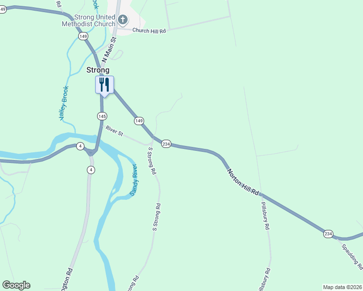 map of restaurants, bars, coffee shops, grocery stores, and more near 79 Norton Hill Road in Strong
