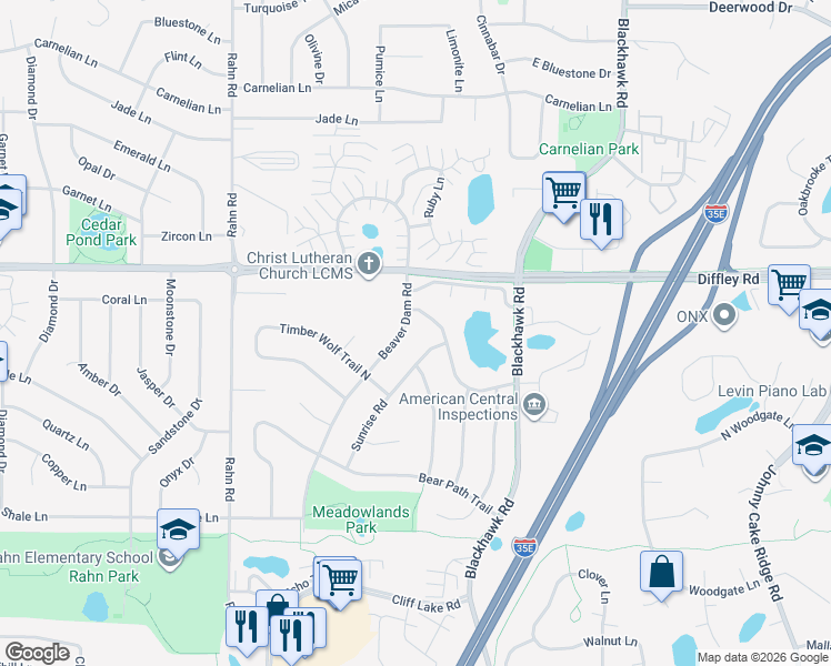 map of restaurants, bars, coffee shops, grocery stores, and more near 1888 Deer Hills Trail in Eagan