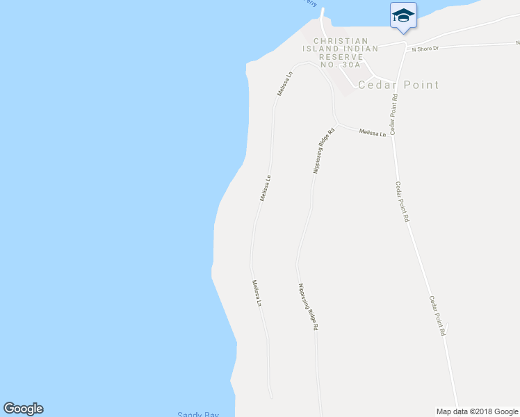 map of restaurants, bars, coffee shops, grocery stores, and more near Melissa Lane in Simcoe County