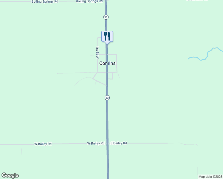 map of restaurants, bars, coffee shops, grocery stores, and more near 3600-3602 North Abbe Road in Comins