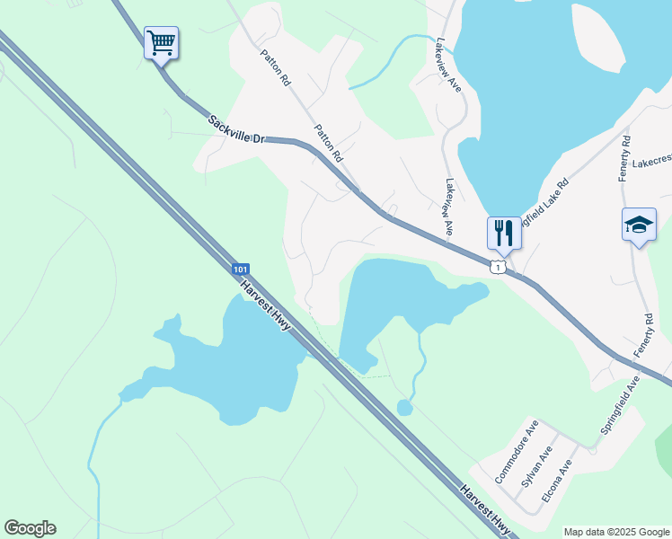 map of restaurants, bars, coffee shops, grocery stores, and more near 29 Major Court in Upper Sackville