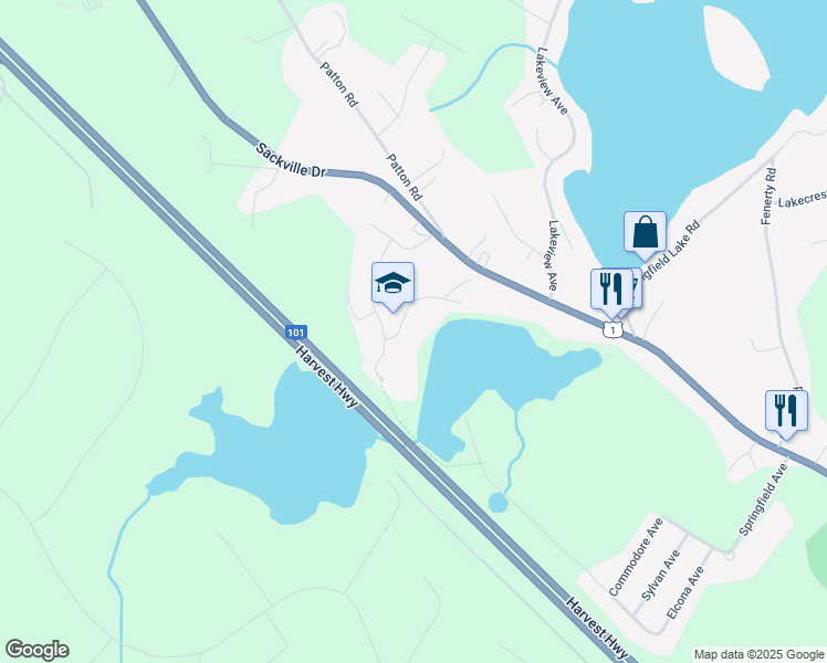 map of restaurants, bars, coffee shops, grocery stores, and more near 29 Major Court in Upper Sackville