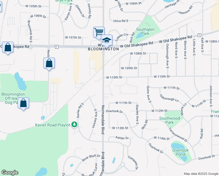map of restaurants, bars, coffee shops, grocery stores, and more near 11045 Trail West Road in Minneapolis