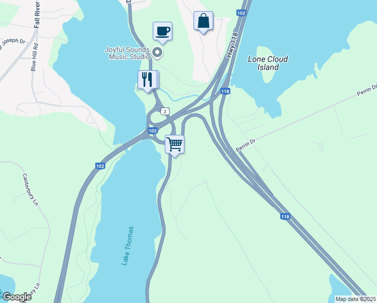 map of restaurants, bars, coffee shops, grocery stores, and more near 27 Copperhead Road in Fall River