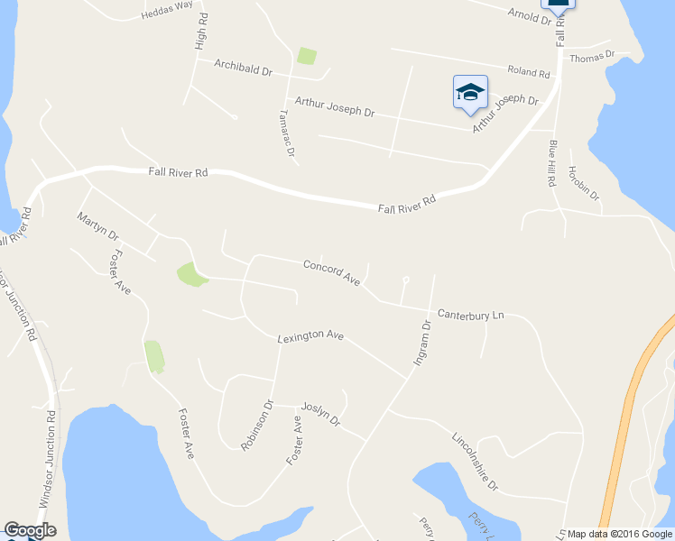 map of restaurants, bars, coffee shops, grocery stores, and more near 90 Concord Avenue in Fall River