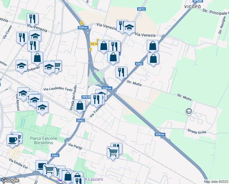 map of restaurants, bars, coffee shops, grocery stores, and more near in 