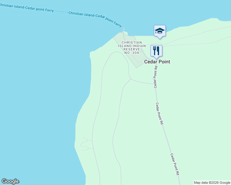 map of restaurants, bars, coffee shops, grocery stores, and more near 20 Nippissing Ridge Road in Tiny