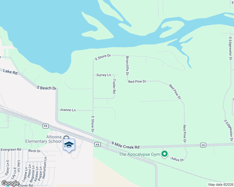 map of restaurants, bars, coffee shops, grocery stores, and more near 6445 Sandy Ridge Lane in Altoona