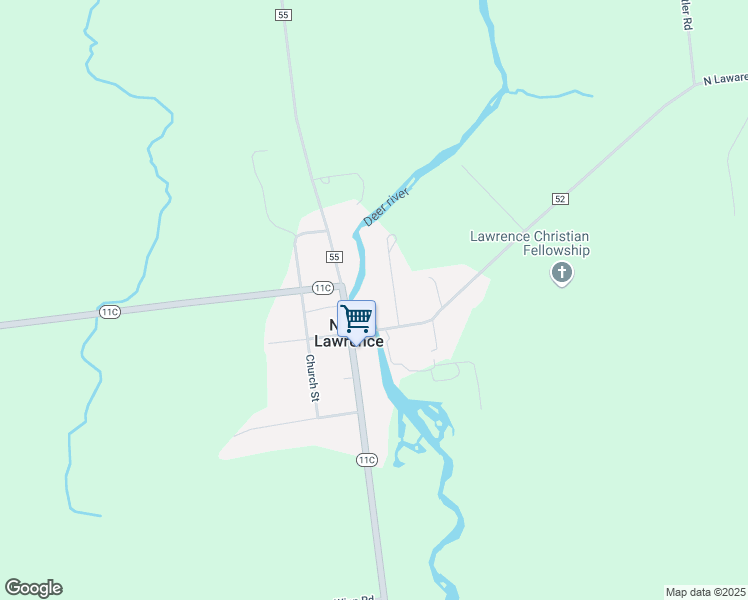 map of restaurants, bars, coffee shops, grocery stores, and more near in North Lawrence