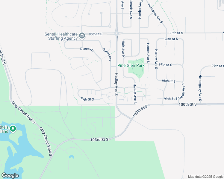 map of restaurants, bars, coffee shops, grocery stores, and more near 9779 Dunes Avenue in Cottage Grove