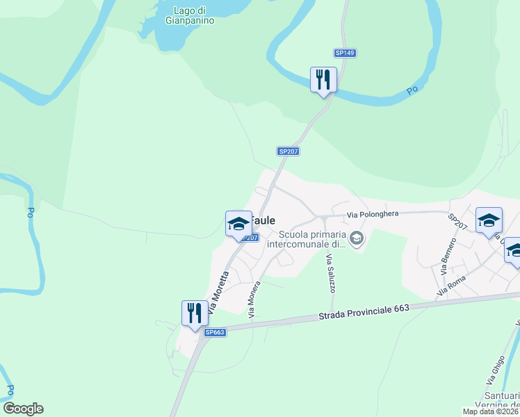 map of restaurants, bars, coffee shops, grocery stores, and more near 16 Via Severino Casana in Faule