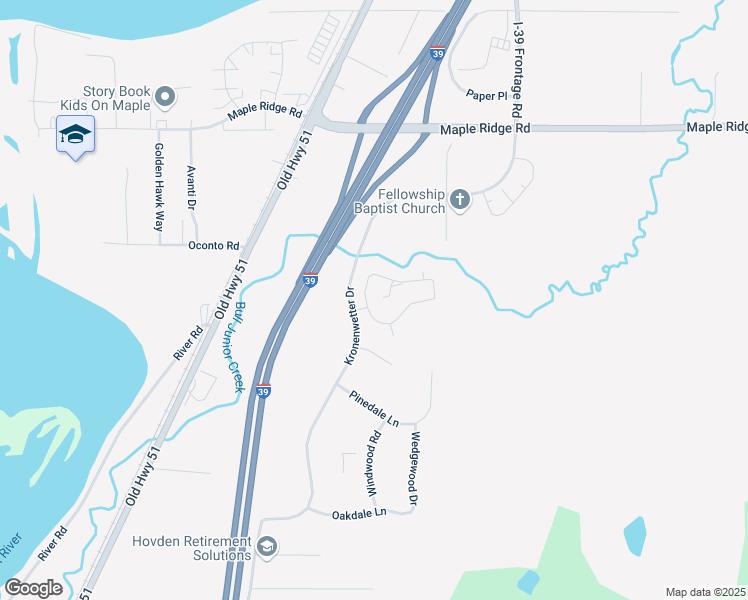 map of restaurants, bars, coffee shops, grocery stores, and more near 820 Glade Court in Kronenwetter