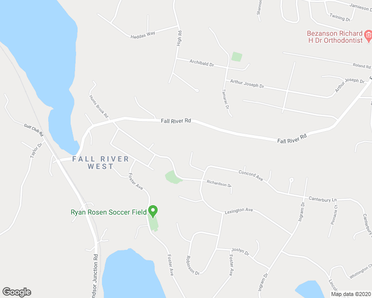 map of restaurants, bars, coffee shops, grocery stores, and more near 32 Heritage Court in Fall River