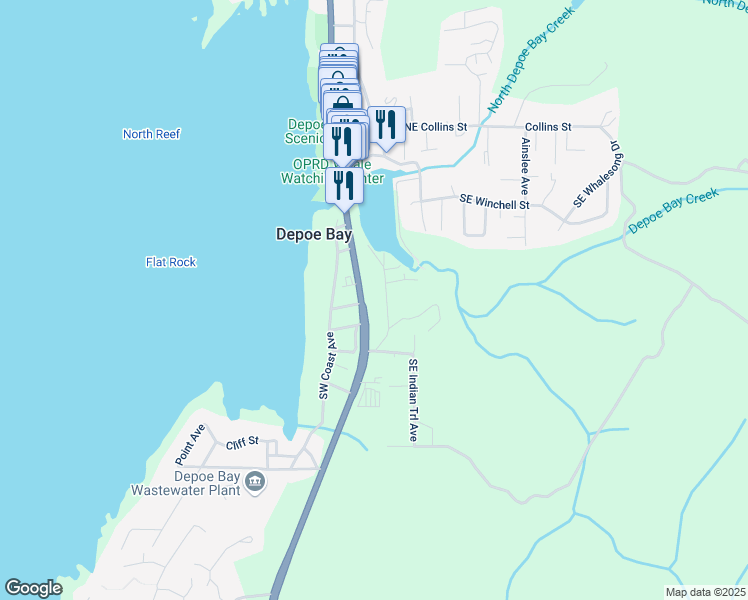 map of restaurants, bars, coffee shops, grocery stores, and more near 418 U.S. 101 in Depoe Bay