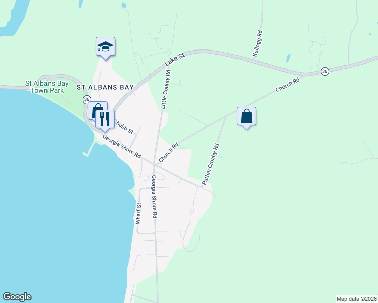 map of restaurants, bars, coffee shops, grocery stores, and more near 22 Church Road in Saint Albans City