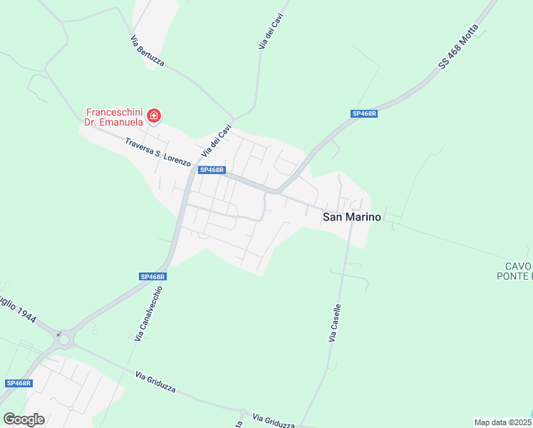 map of restaurants, bars, coffee shops, grocery stores, and more near 11 Via Carlo Volpi in San Marino
