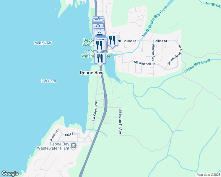 map of restaurants, bars, coffee shops, grocery stores, and more near 418 U.S. 101 in Depoe Bay