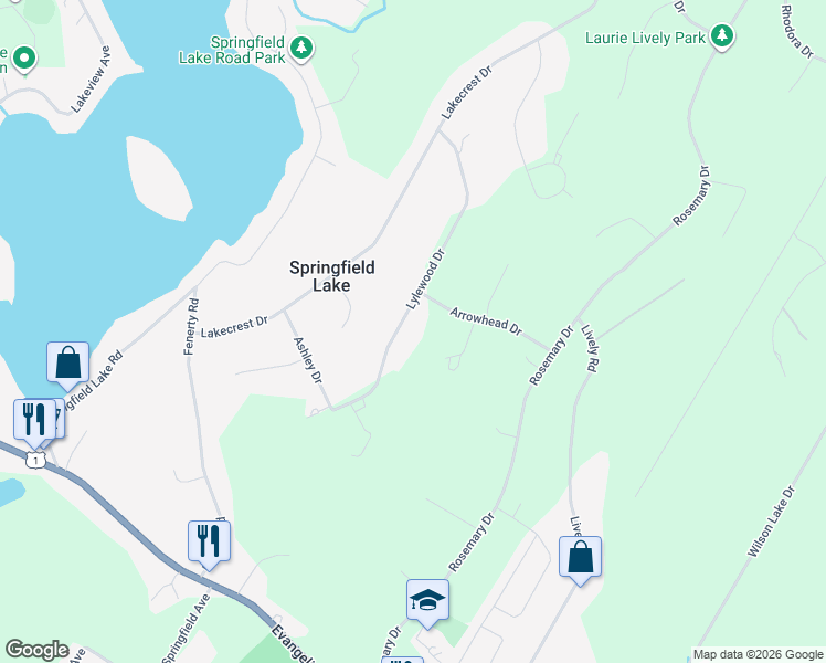 map of restaurants, bars, coffee shops, grocery stores, and more near 27 Lylewood Drive in Middle Sackville