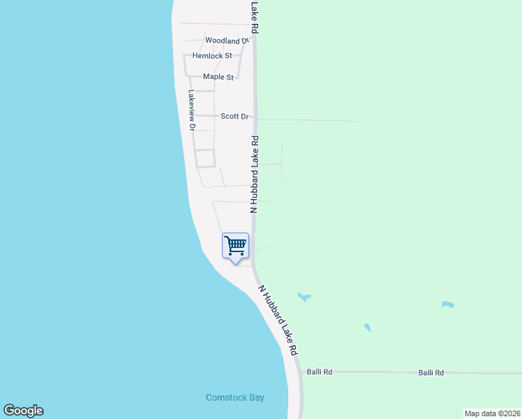 map of restaurants, bars, coffee shops, grocery stores, and more near 5163-5227 North Hubbard Lake Road in Spruce