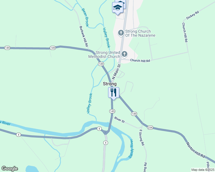 map of restaurants, bars, coffee shops, grocery stores, and more near in Strong