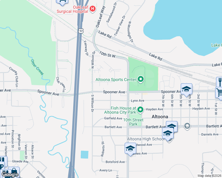 map of restaurants, bars, coffee shops, grocery stores, and more near 2427 New Pine Drive in Altoona