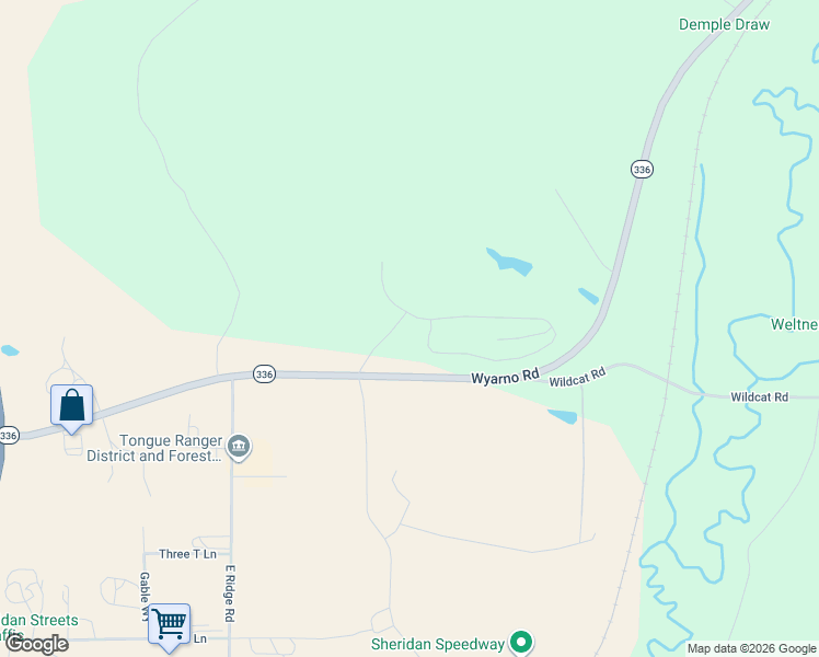 map of restaurants, bars, coffee shops, grocery stores, and more near in Sheridan