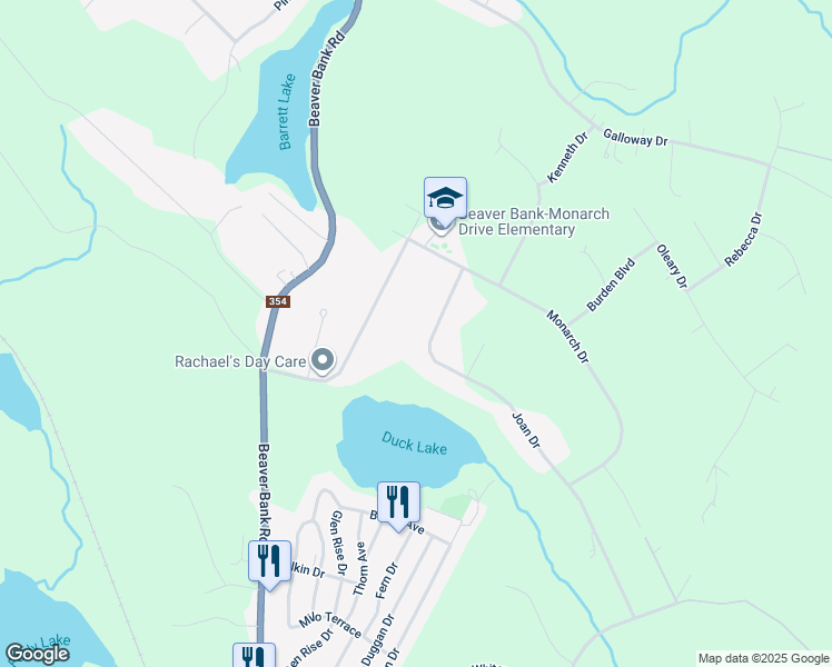 map of restaurants, bars, coffee shops, grocery stores, and more near 89 Beaver Bank Cross Road in Beaver Bank