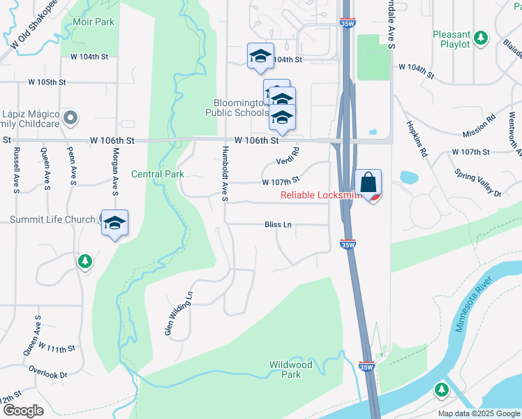 map of restaurants, bars, coffee shops, grocery stores, and more near 1300 Valley High Drive in Minneapolis