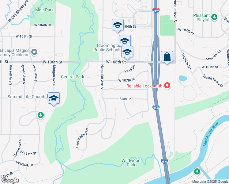 map of restaurants, bars, coffee shops, grocery stores, and more near 1300 Valley High Drive in Minneapolis