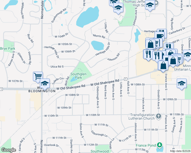 map of restaurants, bars, coffee shops, grocery stores, and more near 4808 Nord Drive in Minneapolis