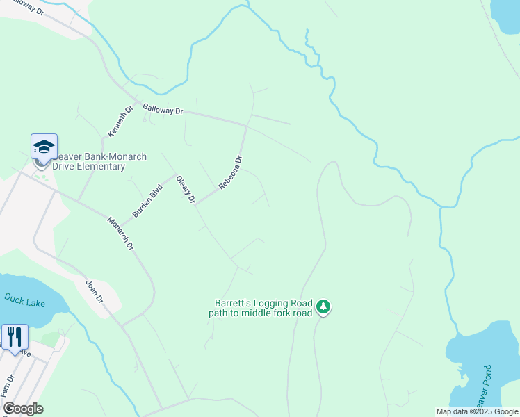 map of restaurants, bars, coffee shops, grocery stores, and more near 75 Wessex Hill in Beaver Bank