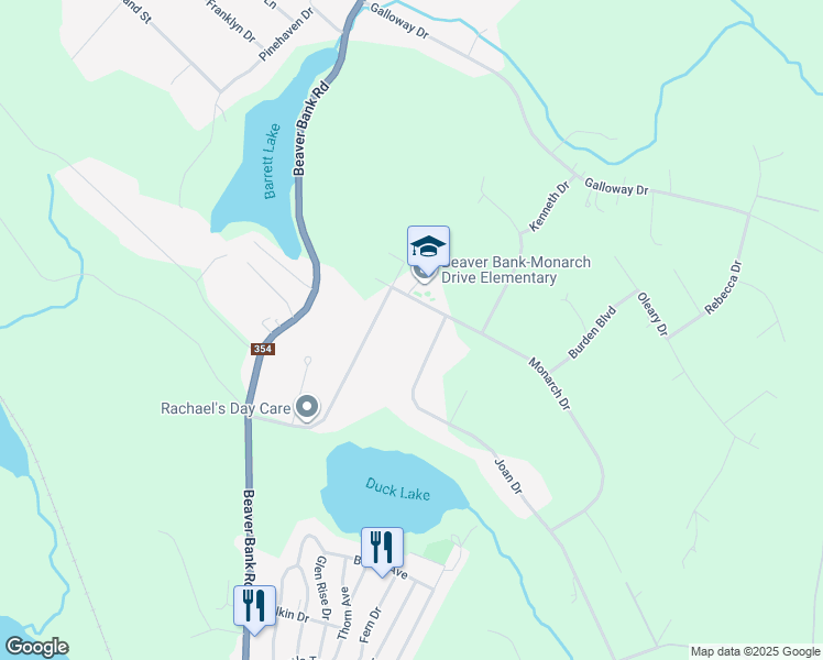 map of restaurants, bars, coffee shops, grocery stores, and more near 27 Monarch Drive in Beaver Bank