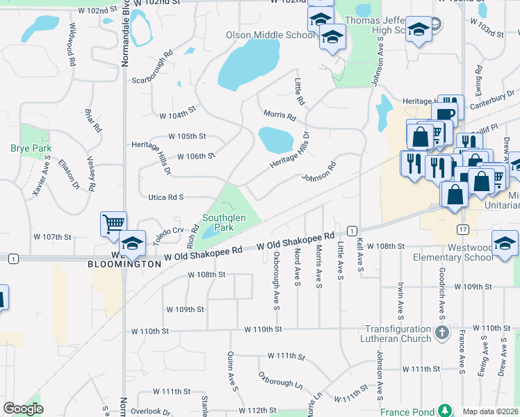 map of restaurants, bars, coffee shops, grocery stores, and more near 4808 Nord Drive in Minneapolis