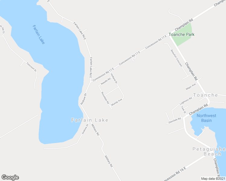 map of restaurants, bars, coffee shops, grocery stores, and more near 11 Fairlawn Grove in Simcoe County