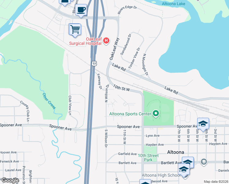 map of restaurants, bars, coffee shops, grocery stores, and more near 417 Twin Oak Drive in Altoona