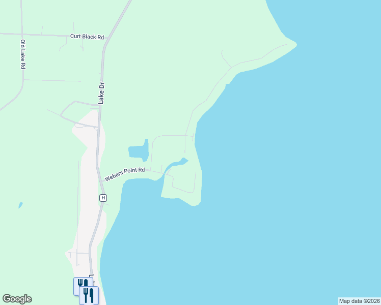 map of restaurants, bars, coffee shops, grocery stores, and more near N6104 Cattau Beach Court in Shawano