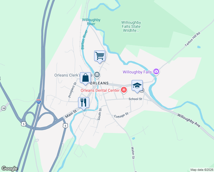 map of restaurants, bars, coffee shops, grocery stores, and more near 20 Church Street in Barton