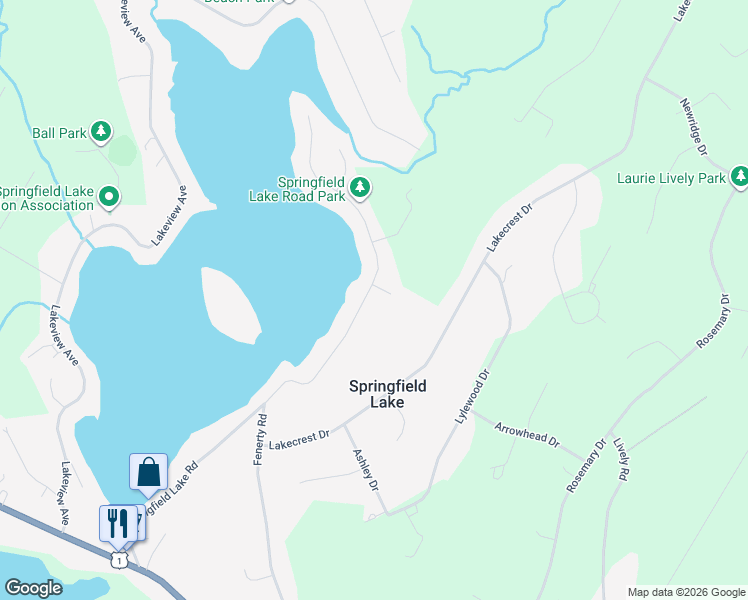 map of restaurants, bars, coffee shops, grocery stores, and more near 300 Springfield Lake Road in Middle Sackville