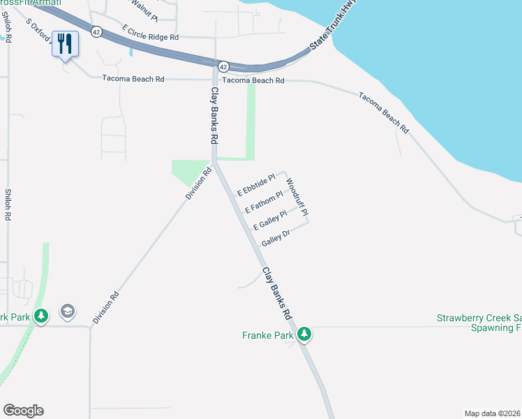 map of restaurants, bars, coffee shops, grocery stores, and more near 728 Galley Drive in Sturgeon Bay