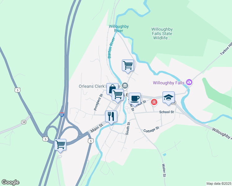 map of restaurants, bars, coffee shops, grocery stores, and more near 14 South Avenue in Barton