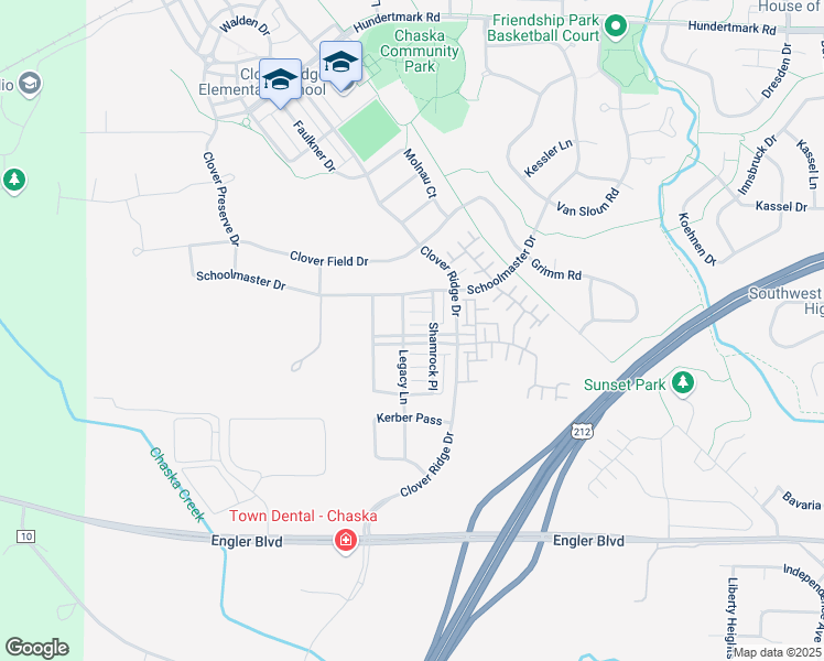 map of restaurants, bars, coffee shops, grocery stores, and more near 1082 Traditions Trail in Chaska