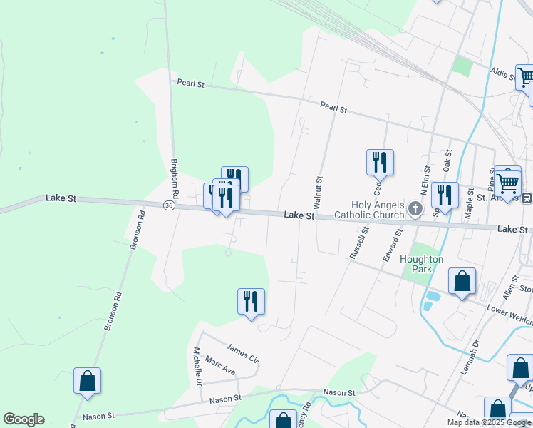 map of restaurants, bars, coffee shops, grocery stores, and more near 8 Smith Drive in Saint Albans City