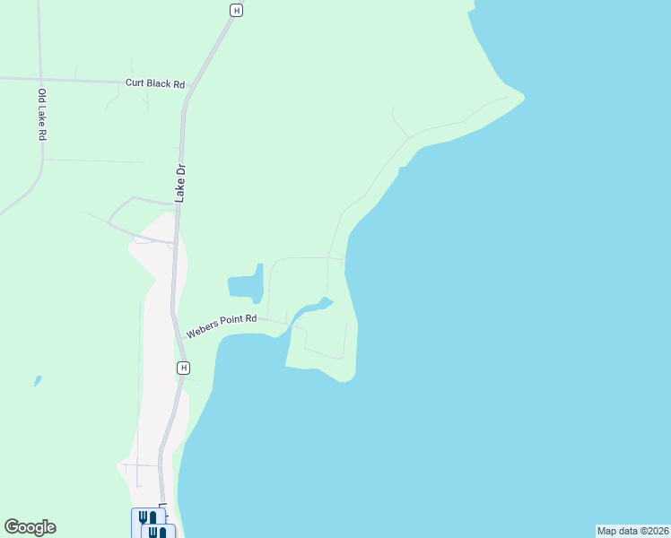 map of restaurants, bars, coffee shops, grocery stores, and more near N6104 Cattau Beach Court in Shawano