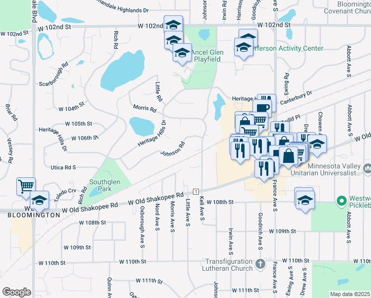map of restaurants, bars, coffee shops, grocery stores, and more near 4508 Nord Drive in Minneapolis