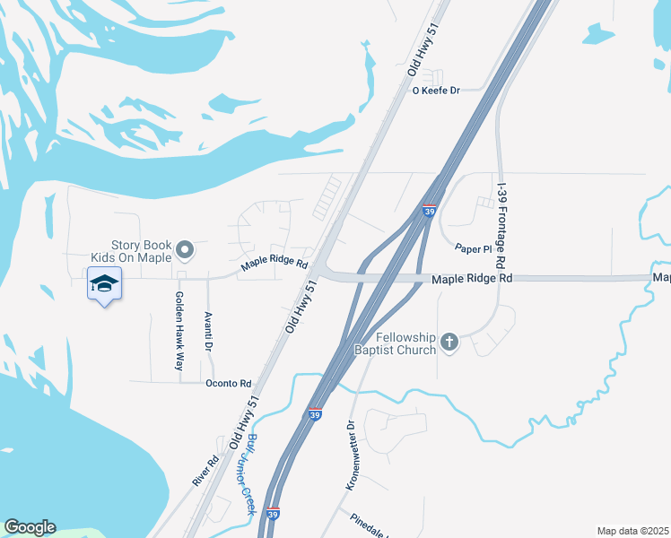 map of restaurants, bars, coffee shops, grocery stores, and more near 790 Maple Ridge Road in Kronenwetter